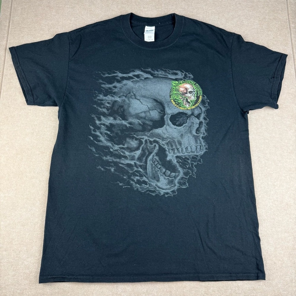Daytona Bike Week 2019 Skull Mens L Black Worlds Largest‎ Motorcycle Event Tee